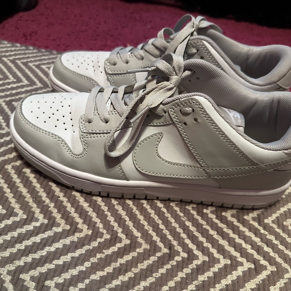 Nike Light Grey and White Dunk Low Sneakers (Women’s) - Picture 2 of 8
